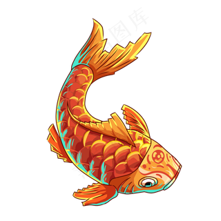 国潮鲤鱼锦鲤红色