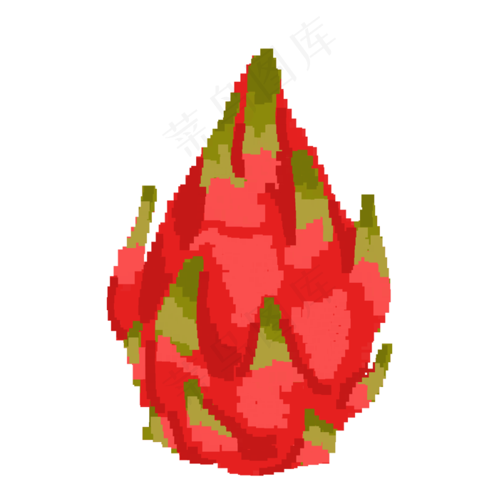 像素风红色红龙果(3000X3000(DPI:300))psd模版下载