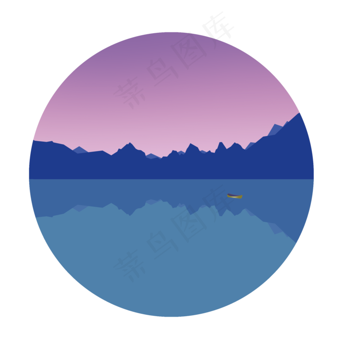 圆形山水微光渐变