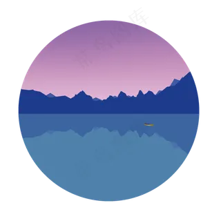 圆形山水微光渐变