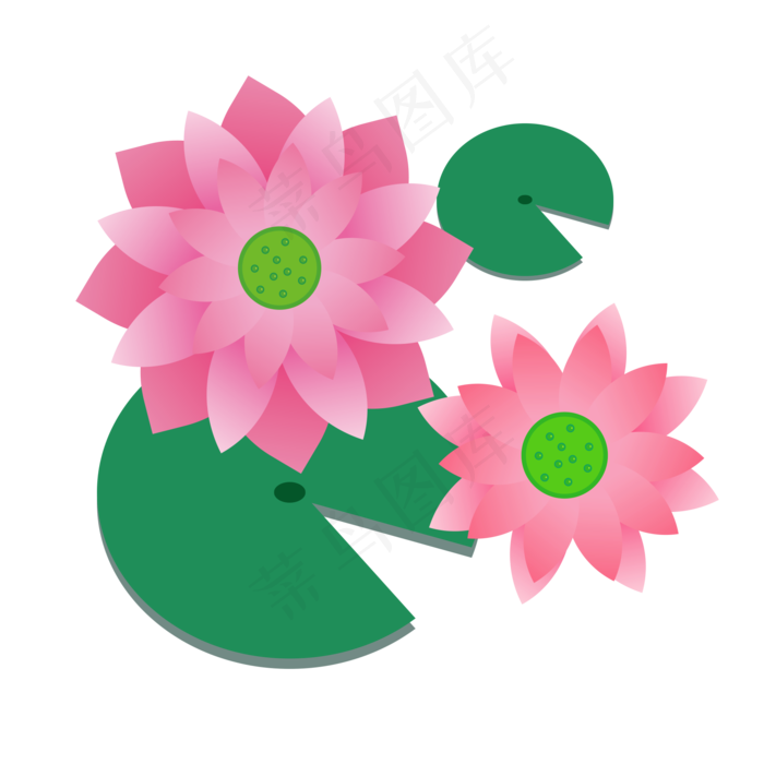 二十四节气之大暑荷叶荷花矢量图(2000X2000(DPI:300))psd模版下载
