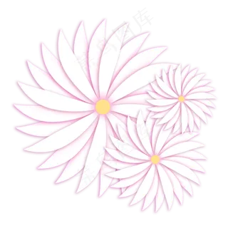 春季白色剪纸花朵,免抠元素