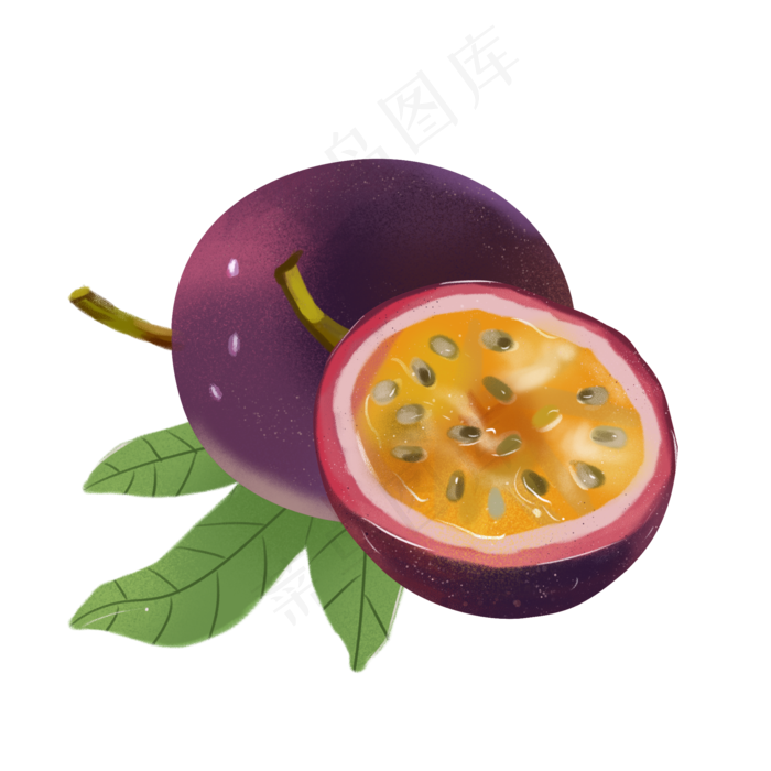 水彩卡通手绘百香果(3151X4322(DPI:300))