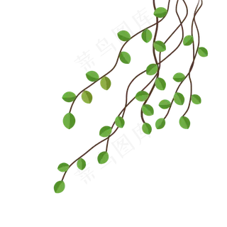 卡通植物绿色藤条,免抠元素