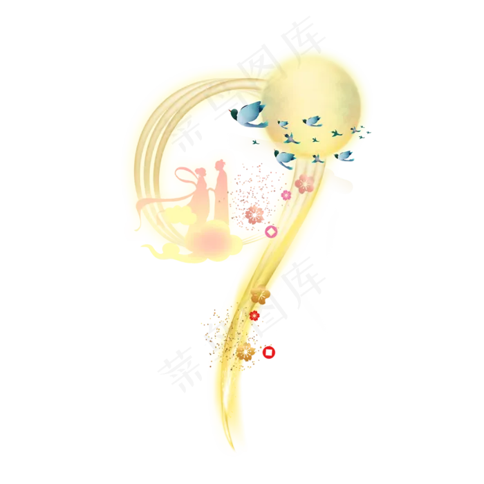 金色发光七夕数字9(2000X2000(DPI:300))psd模版下载