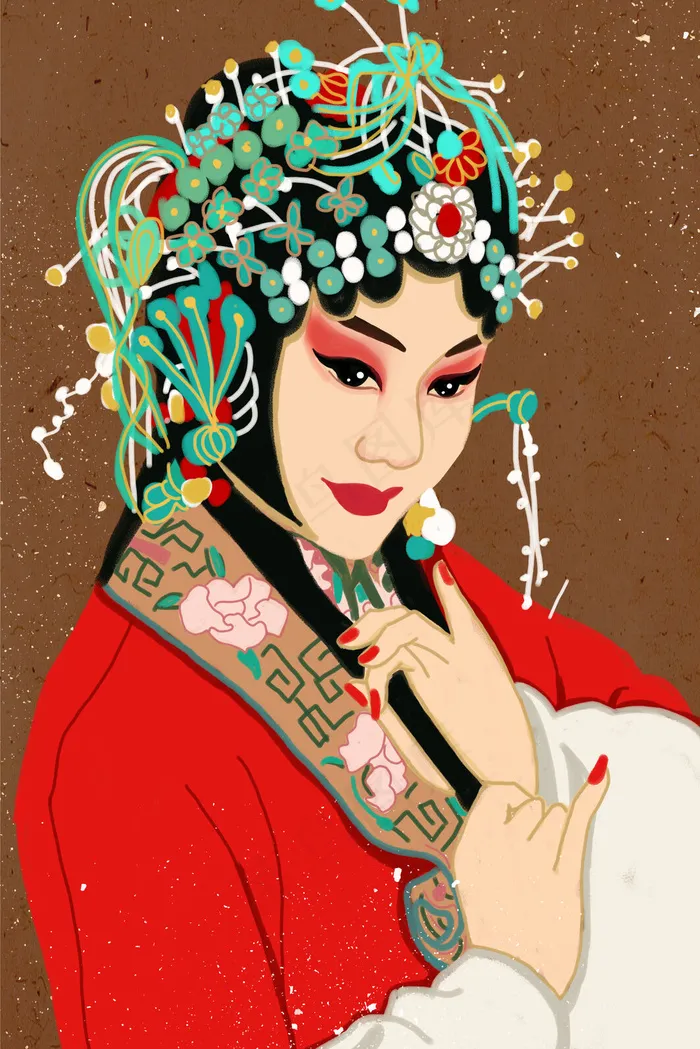 复古中国风传统文化戏曲人物赏雪(3545X5315(DPI:300))psd模版下载