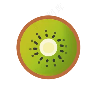 手绘绿色猕猴桃水果卡通