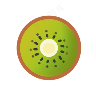 手绘绿色猕猴桃水果卡通