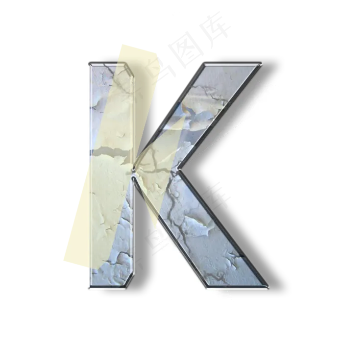 破旧裂纹墙壁PSD字母K(3000X3000(DPI:300))psd模版下载