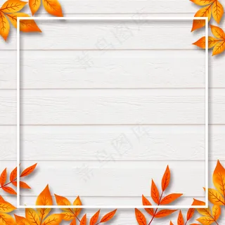 秋季木纹边框