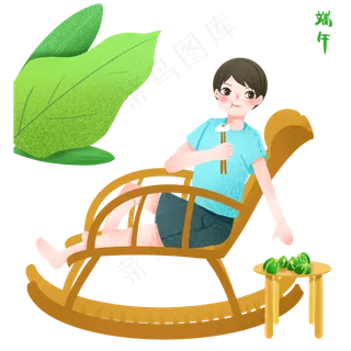 端午节吃粽子男孩