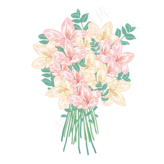 水彩手捧花花束 水彩手捧花花束