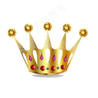金色宝石皇冠素材,免抠元素