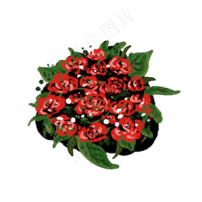 情人节红色花束(2000X2000(DPI:132))psd模版下载