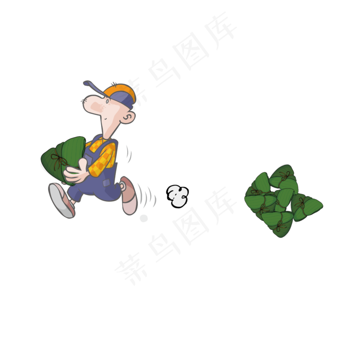 手绘端午节搬运工设计素材