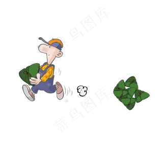 手绘端午节搬运工设计素材