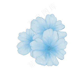 花手绘花蓝色唯美浪漫简洁