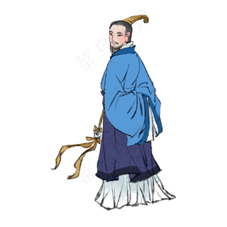 国学说文解字许慎古风人物,免抠元素