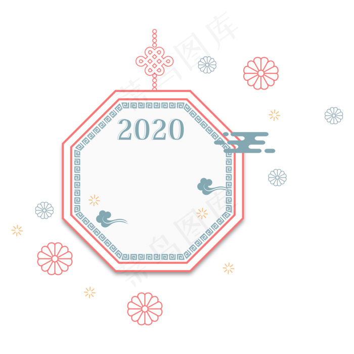 鼠年新年剪纸装饰,免抠元素