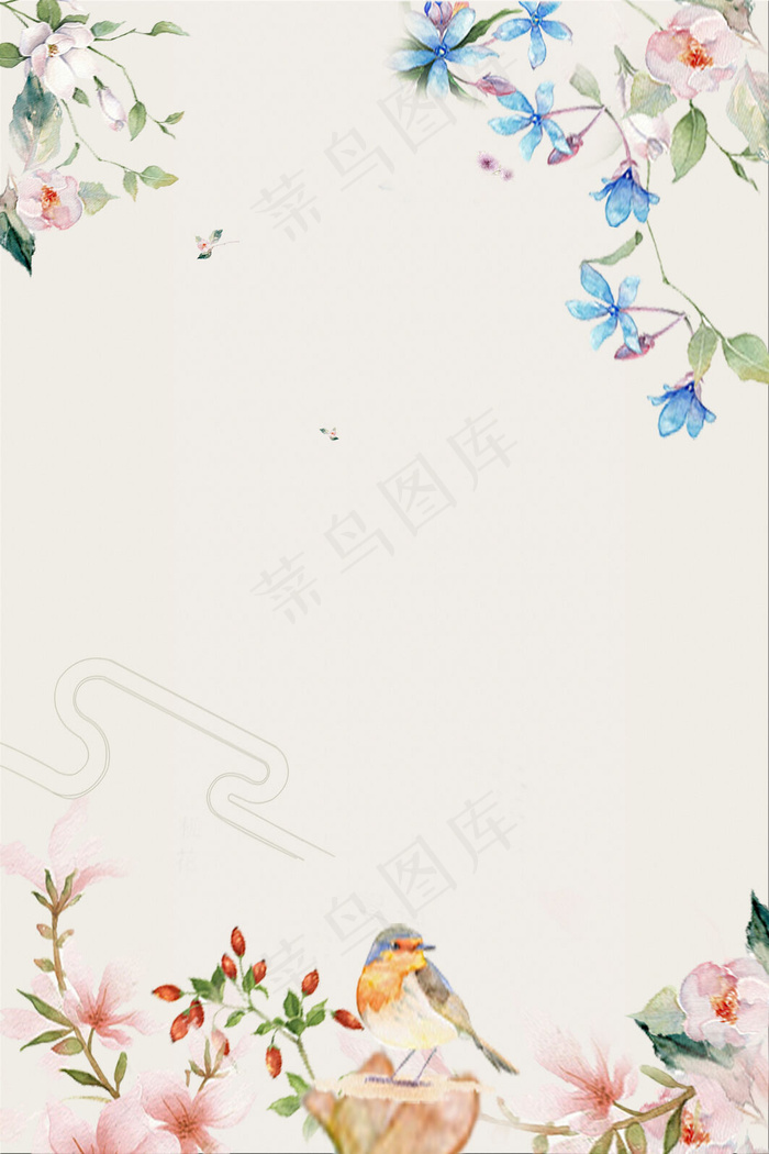 小清新花朵背景模板