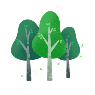 小清新春天绿色树木