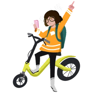 骑自行车青年