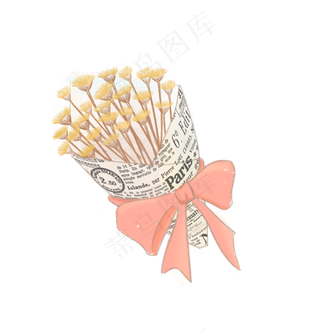 手绘铅笔画风格捧花