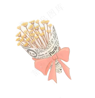 手绘铅笔画风格捧花 手绘铅笔画风格捧花