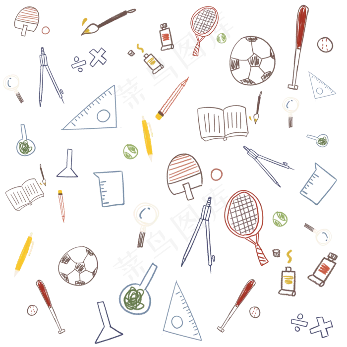 卡通迷你印花图案,免抠元素(3500X3500(DPI:300))psd模版下载