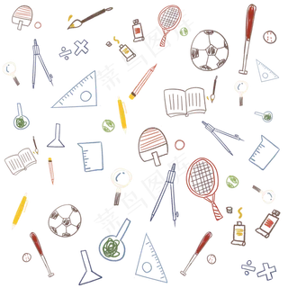 卡通迷你印花图案,免抠元素