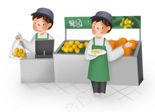 双十一生鲜和售货员