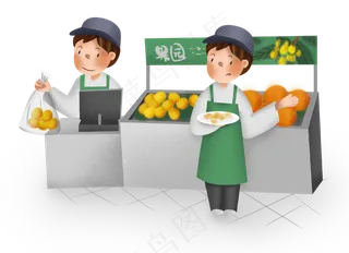 双十一生鲜和售货员