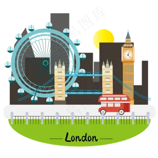英国伦敦地标旅游建筑,免抠元素