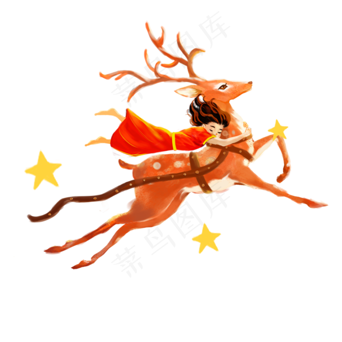 圣诞麋鹿动物,免抠元素