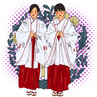 日系文艺复古女生插图