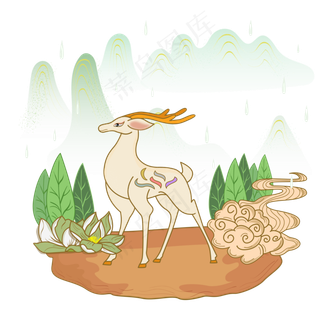 国潮谷雨矢量图,免抠元素