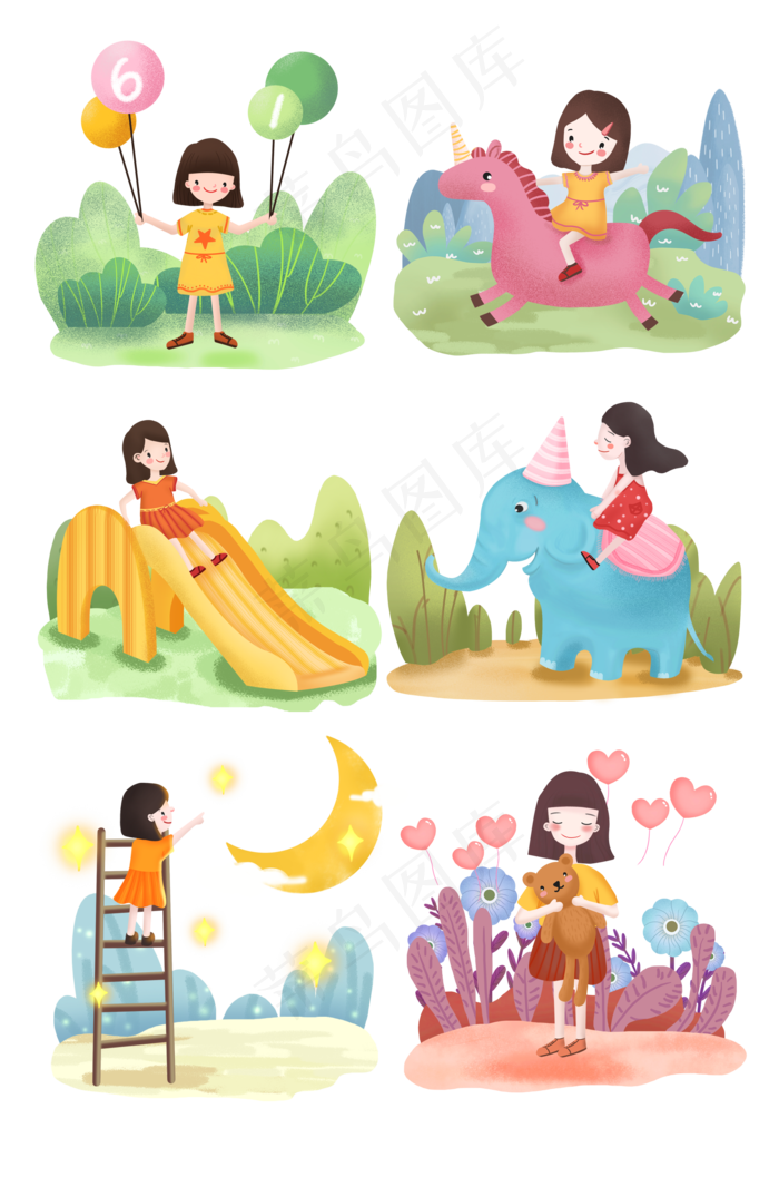六一儿童节小朋友插画
