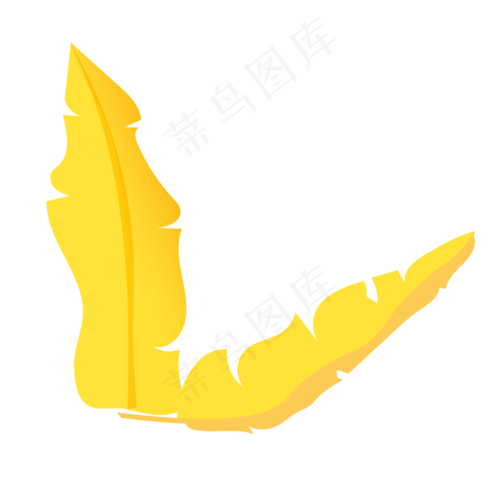 黄色的卡通叶子植物(2000X2000(DPI:300))psd模版下载