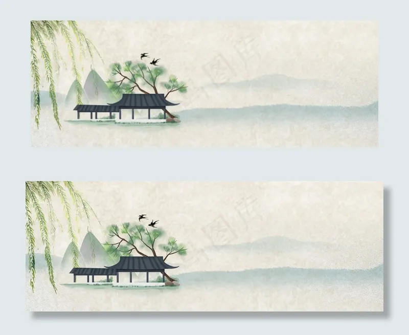 简约中国风旅游建筑banner(1920*700px 	       )psd模版下载