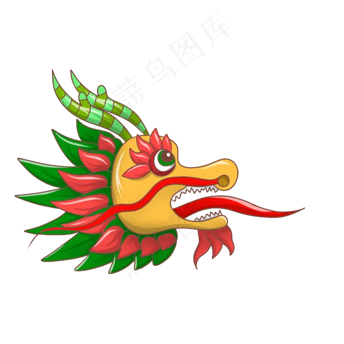 赛龙舟龙头装饰(3000X3000(DPI:300))psd模版下载
