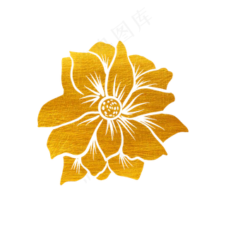 剪纸烫金花草桃花