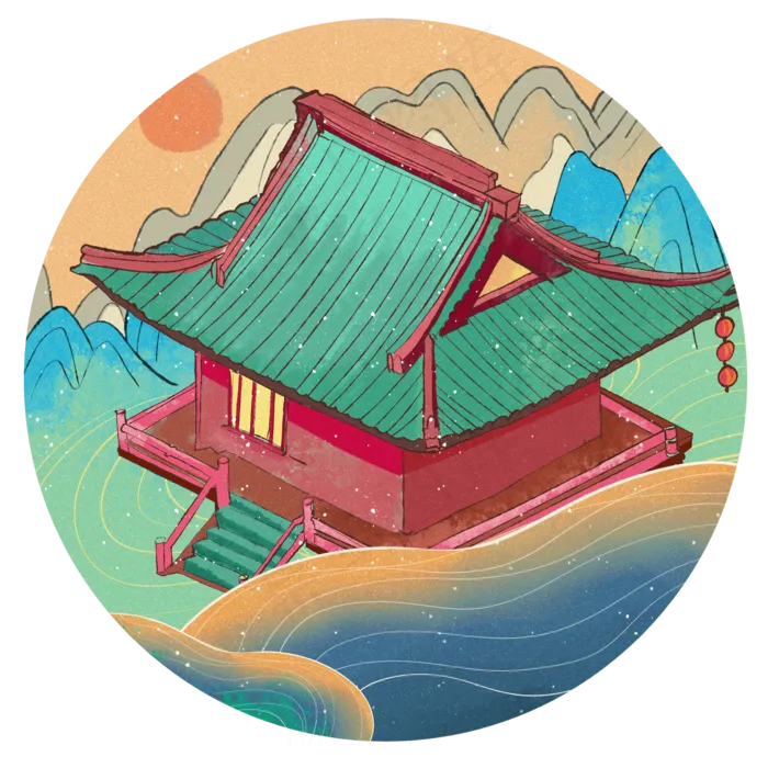 水墨房子,免抠元素(2000*2000px 300 dpi )psd模版下载