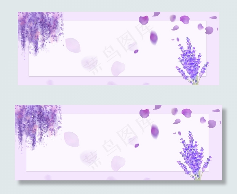 紫色花瓣梦幻banner背景