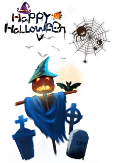 稻草人墓地墓碑,免抠元素