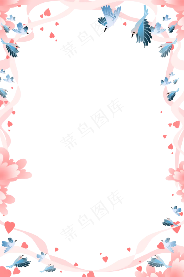 七夕喜鹊边框(1024X1536(DPI:300))psd模版下载