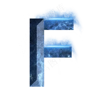 炫酷蓝色星空星辰字母F