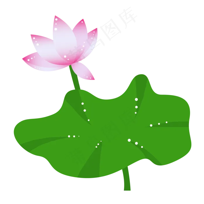 夏季节气荷花荷叶水珠  (2500X2500(DPI:300))ai矢量模版下载