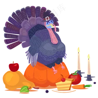 感恩节火鸡庆祝节日美食可商用,免抠元素