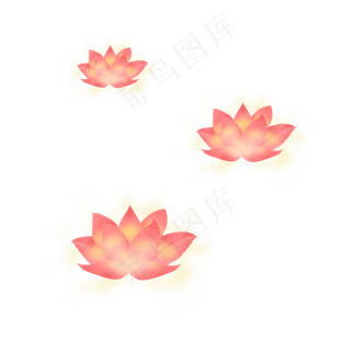 中元节一排荷花河灯