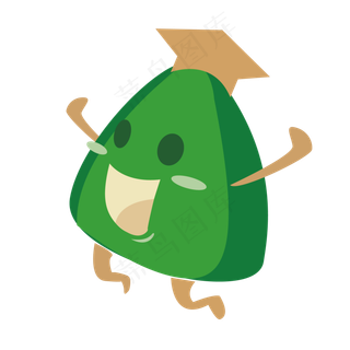绿色粽子端午节卡通图案